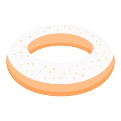 Vanilla donut icon. Isometric of vanilla donut vector icon for web design isolated on white background