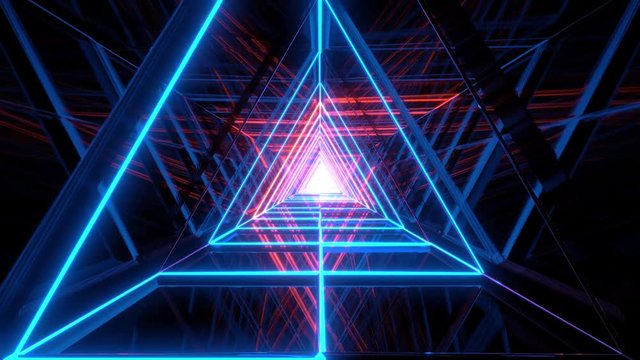 abstract glowing blue orange triangle wireframe background walpaper 3d rendering motion design motion loop