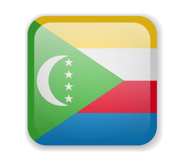 Fototapeta premium Comoros flag bright square icon. Vector Illustration
