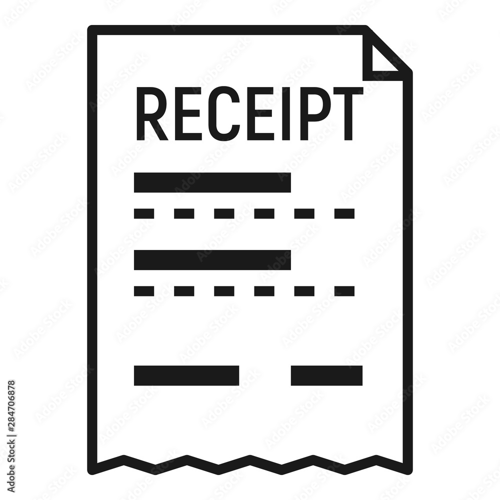 Poster paper receipt icon. simple illustration of paper receipt vector icon for web design isolated on whit