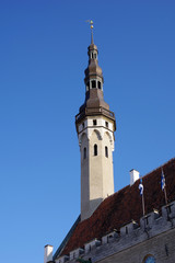 Fototapeta na wymiar Clocher d'une église de Tallinn
