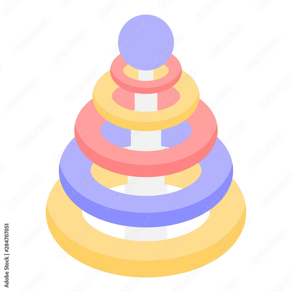 Poster toy ring pyramide icon. isometric of toy ring pyramide vector icon for web design isolated on white 
