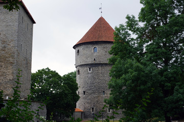 Fototapeta na wymiar Tour à l'entrée de la vieille ville de Tallinn