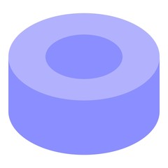 Blue toy cylinder icon. Isometric of blue toy cylinder vector icon for web design isolated on white background