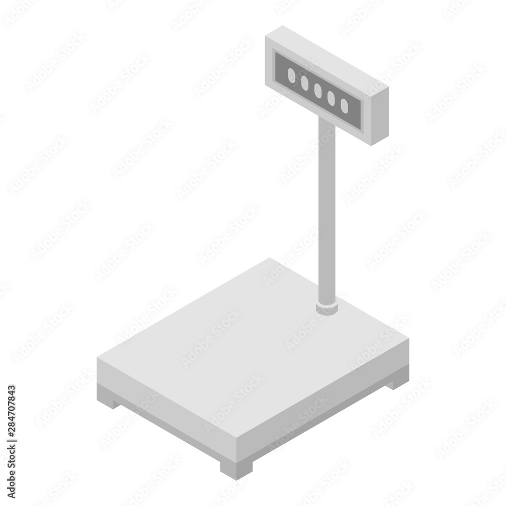 Poster digital scales icon. isometric of digital scales vector icon for web design isolated on white backgr