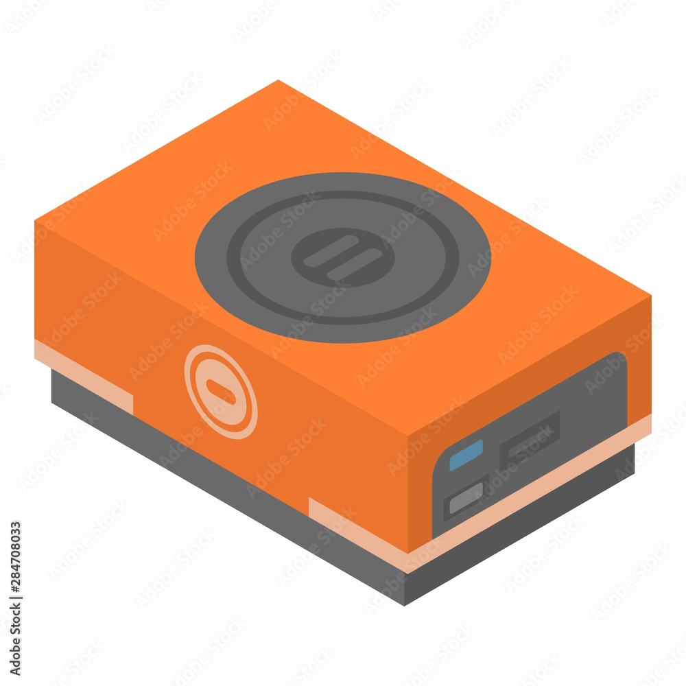 Poster modern projector icon. isometric of modern projector vector icon for web design isolated on white ba