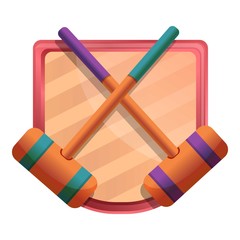 Croquet mallet icon. Cartoon of croquet mallet vector icon for web design isolated on white background
