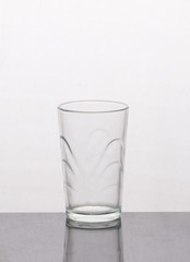 glass of water on blue background