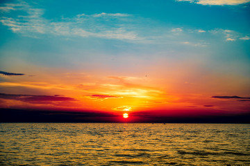 Sunset seascape from the beach