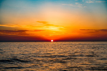 Sunset seascape from the beach