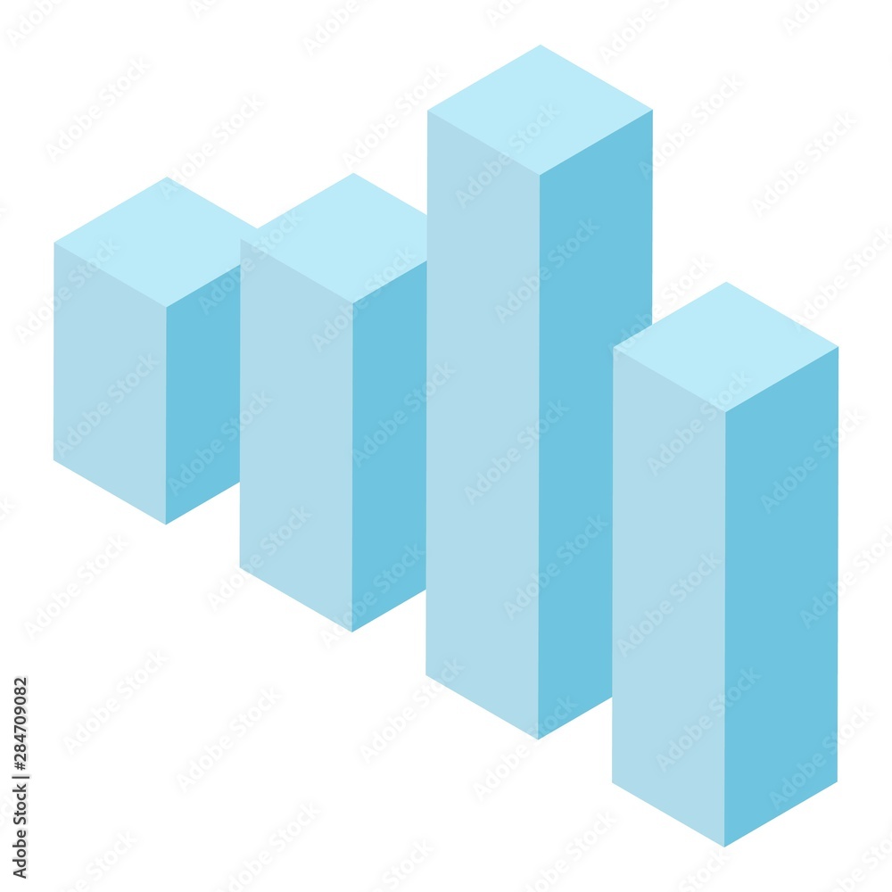 Poster blue graph column icon. isometric of blue graph column vector icon for web design isolated on white 