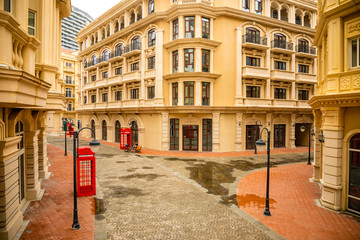 Obraz premium Empty abandoned european quarter look like London in Sanya, Hainan, China