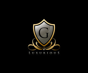 Luxury Golden Shield Logo with G Letter