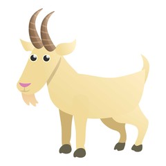 Mountain goat icon. Cartoon of mountain goat vector icon for web design isolated on white background