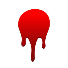 Blood drip. Drop blood isloated white background. Happy Halloween decoration design. Red splatter stain, splash spot, horror blot. Bleeding bloodstain scare texture. Liquid paint. Vector illustraton