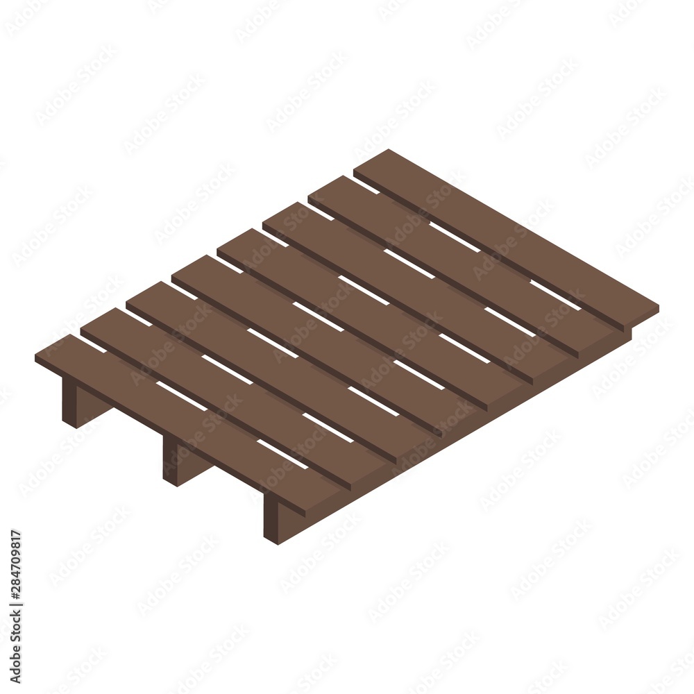 Poster pallet icon. isometric of pallet vector icon for web design isolated on white background