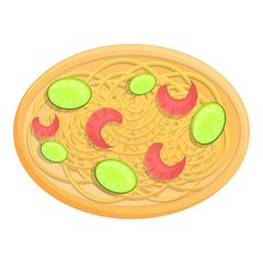 Shrimp thai food icon. Cartoon of shrimp thai food vector icon for web design isolated on white background