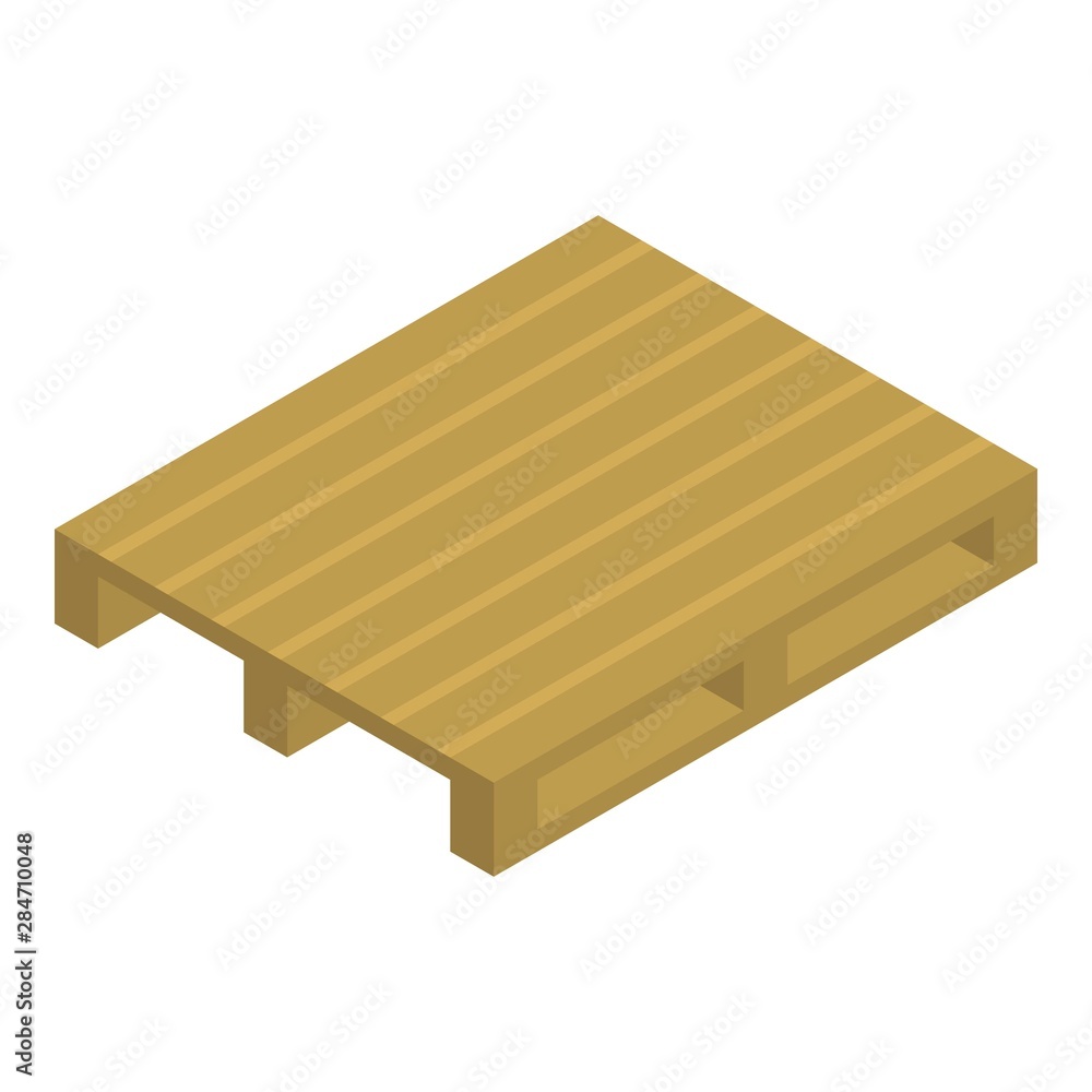 Poster delivery pallet icon. isometric of delivery pallet vector icon for web design isolated on white back