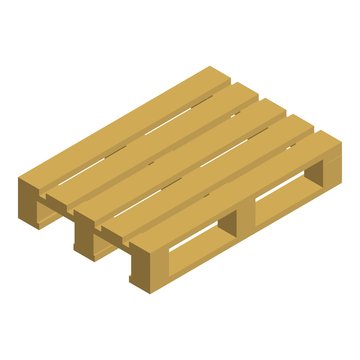 Wood pallet icon. Isometric of wood pallet vector icon for web design isolated on white background