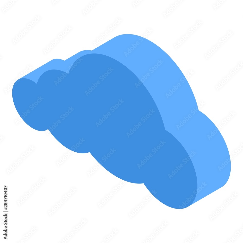 Poster blue data cloud icon. isometric of blue data cloud vector icon for web design isolated on white back