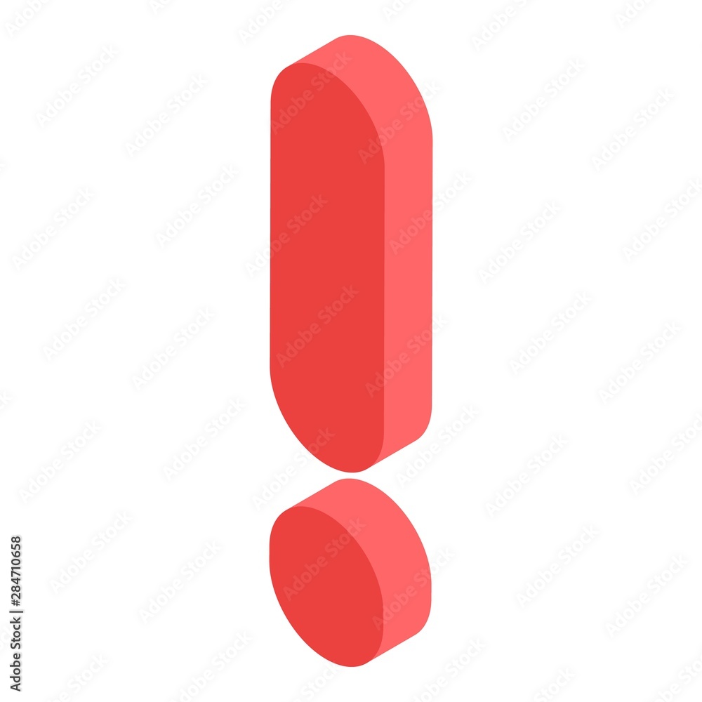Poster red exclamation sign icon. isometric of red exclamation sign vector icon for web design isolated on 