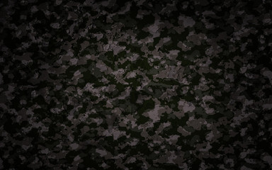Camouflage  pattern. Trendy style camo,  print. Vector illustration. Khaki black texture, military army green hunting - obrazy, fototapety, plakaty