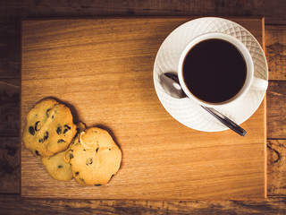 Cookie black coffee.