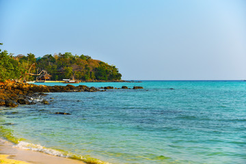 Tropical paradise beach. Thailand seascape lagoon.