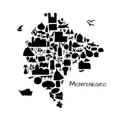 Travel map Montenegro for your design