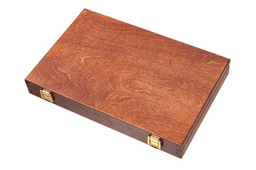 Wooden box with gilded locks. Luxury packaging for anything.