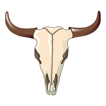 Cow skull icon. Cartoon of cow skull vector icon for web design isolated on white background