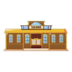 Saloon building icon. Cartoon of saloon building vector icon for web design isolated on white background