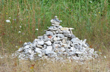 Cairn dans un champ