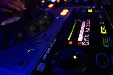 DJ table closeup