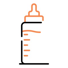 Obraz premium Baby milk bottle icon. Outline baby milk bottle vector icon for web design isolated on white background