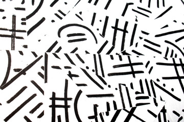 Black and White Lines Broken Retro Illustration Background