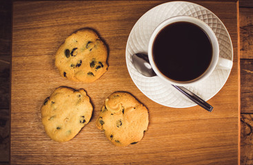 Cookie black coffee.