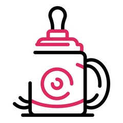 Baby milk bottle icon. Outline baby milk bottle vector icon for web design isolated on white background