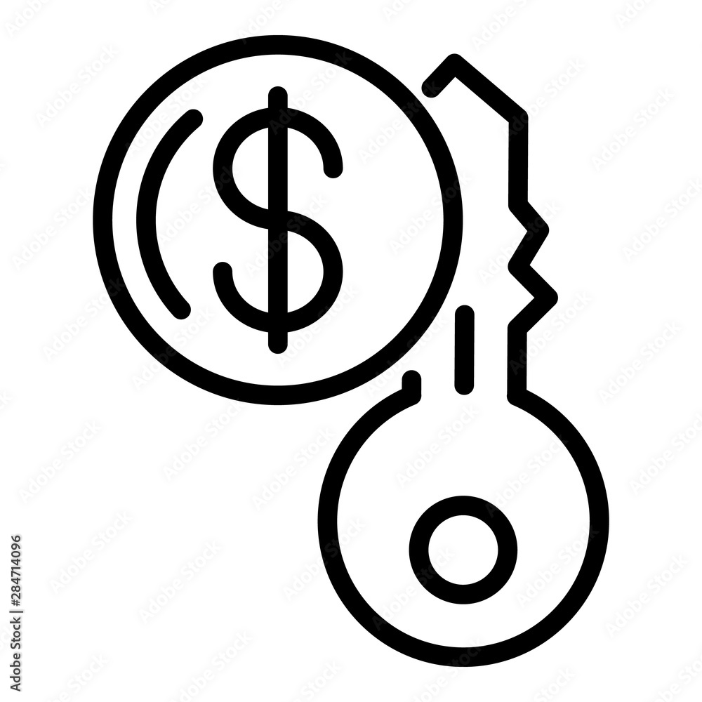 Poster lease key icon. outline lease key vector icon for web design isolated on white background