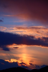 夕焼け　太陽柱