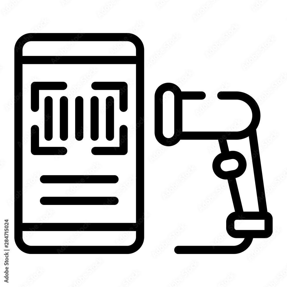 Poster smartphone barcode scanner icon. outline smartphone barcode scanner vector icon for web design isola