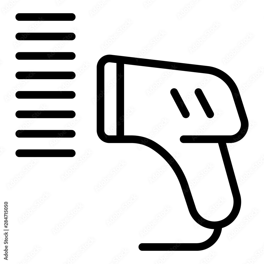 Aufkleber handle barcode scanner icon. outline handle barcode scanner vector icon for web design isolated on w