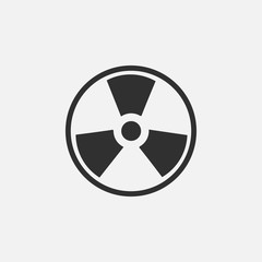 Radioactive vector icon isolated on white background. Vector illustration.