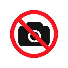 No camera icon isolated on white background. Vector illustration.