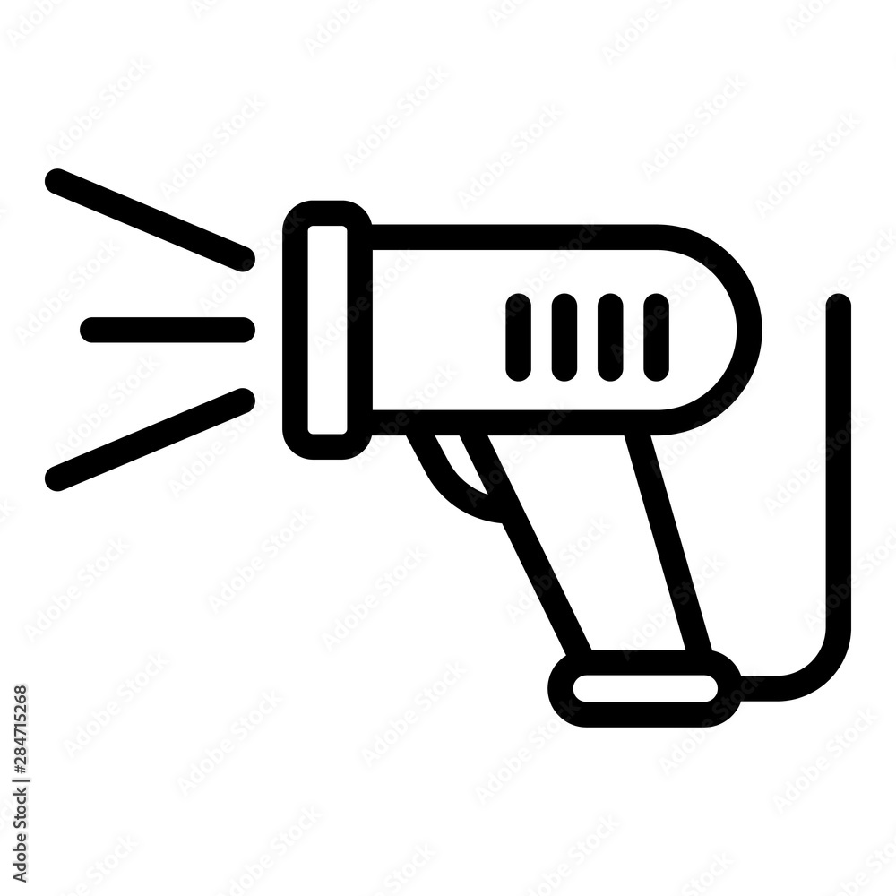 Poster barcode scanner device icon. outline barcode scanner device vector icon for web design isolated on w