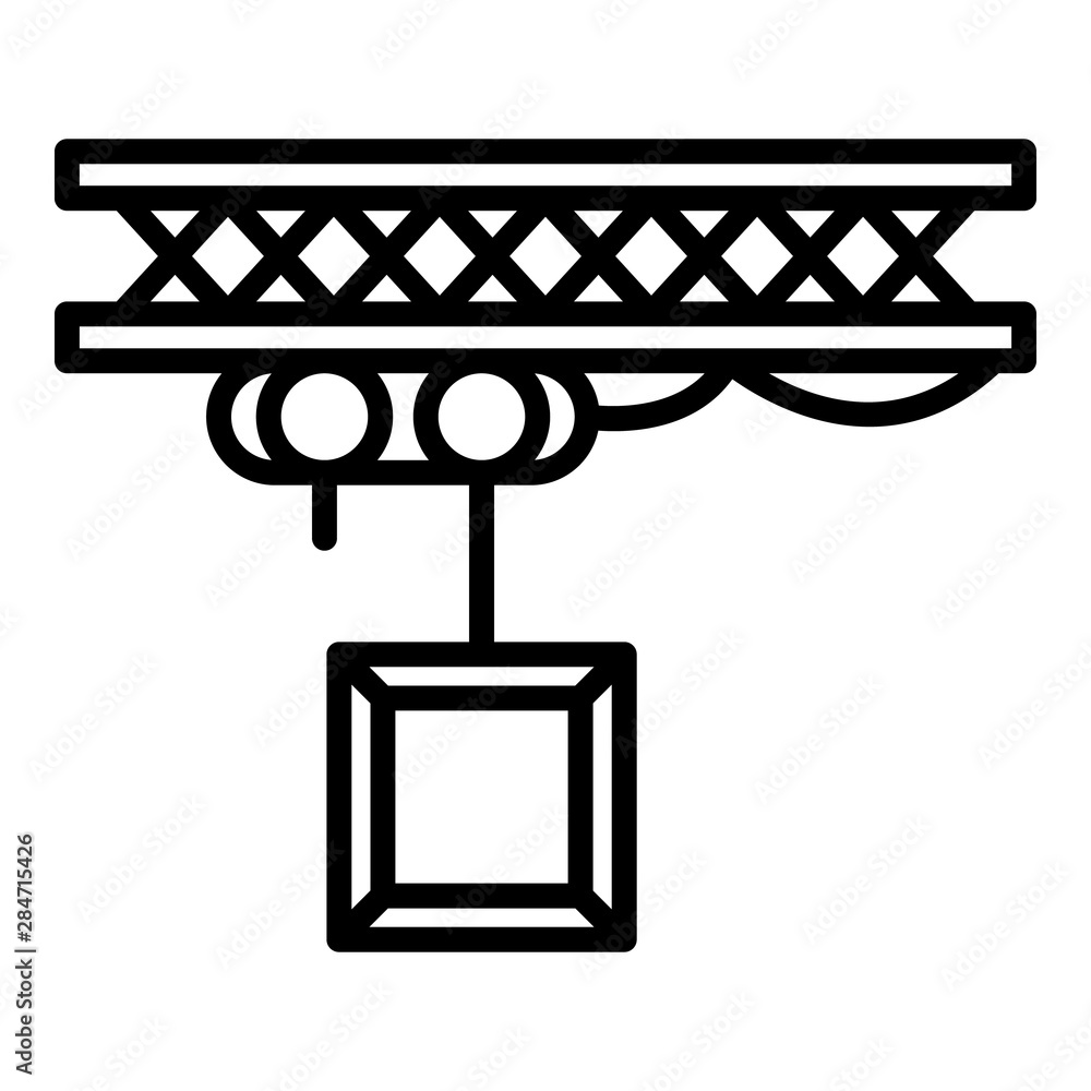 Poster box crane icon. outline box crane vector icon for web design isolated on white background
