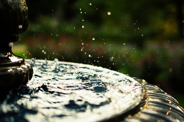 water fountain with drops splashing