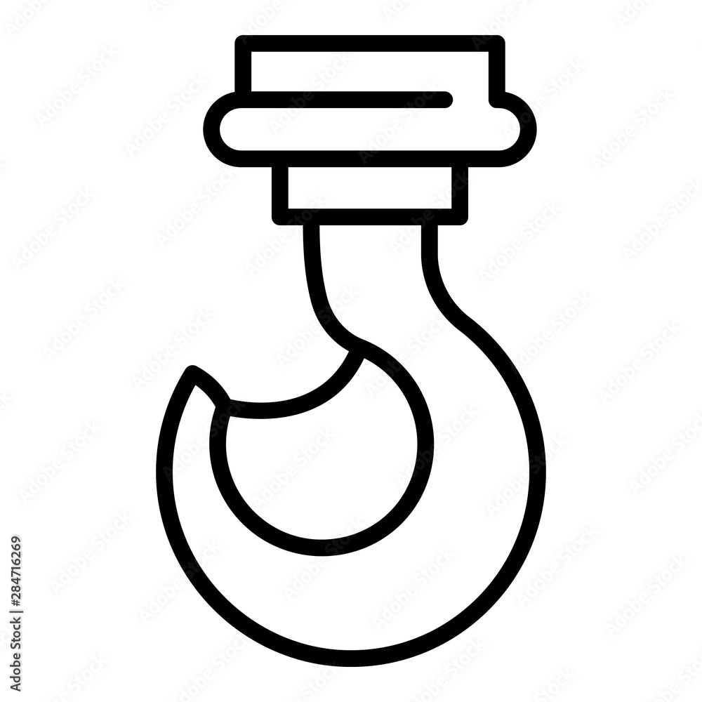 Poster work hook crane icon. outline work hook crane vector icon for web design isolated on white backgroun