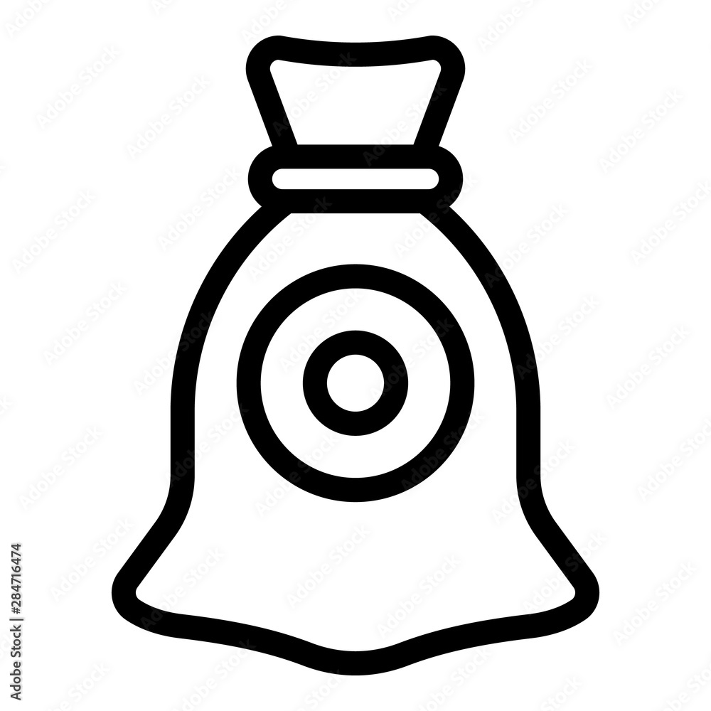Poster canvas sack icon. outline canvas sack vector icon for web design isolated on white background