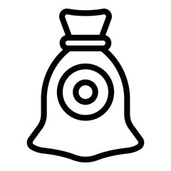 Canvas sack icon. Outline canvas sack vector icon for web design isolated on white background